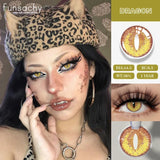 2pcs Cosplay White Mesh Lenses Anime Eye Color Lens Halloween Vampire Lenses Cosmetics Colorful Multicontacts Red Lens
