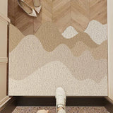Durable Entrance Mat with Mountain/Wave Design Non-slip Easy-to-Clean Pad for Home Foyer Entrance & Indoor Floors