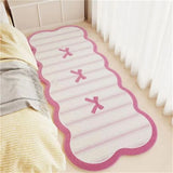 Irregular Carpet for Bedroom Cute Bow Floor Mat Soft Fluffy Foot Mats Bedside Carpets Cute Girl Rug Home Decoration Rugs