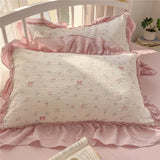 3/4Pcs Korean Princess Style Ruffles Bedding Set Single Queen King Size Duvet Cover Set Bed Sheet Pillowcases