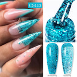 10ml Snow Glitter Gel Nail Polish Pink Milky White Jelly Sequins  Semi Permanent Nails Art Design Varnish Manicure