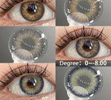 1 Pair Korean Colored Contacts Lenses with Myopia Brown Soft Naturally Colored Cosmetics Gray Lenses Beautiful Pupils