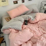 Solid Color Bedding Set Twin Full Queen Size Bed Flat Sheet Soft Kids Adults Duvet Cover Set Quilt Cover Pillowcases Bed Linen