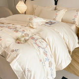 4pcs/set Grade Class A 200s Long-staple Pure Cotton High-grade 100% Cotton Embroidery Quilt Cover Pillowcases and Bedding Set