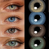 Eye Eyes Color Contacts Colored Contact Lenses Lens Cosmetics Beauty Blue Green 14.5mm 2Pcs 6 Months Half Year Use