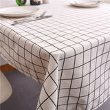 Table Cloth for Home Linen Cotton Plaid Stripe Dining Tablecloth Kitchen Decorative Rectangular Coffee Cuisine Party Table Cover