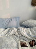 Pure Cotton Fledding Set Dr Pear Simple Elegance Cotton Quilt Cover eet Bed Canopy Four Piece Bedding Set