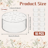 Ikeehome  12 Hole Circular Acrylic Vase, 2.55 Inches High With Holes, Perfect For Decorating Wedding Tables, Family Birthdays, And Parties