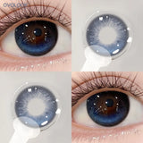 Fixed Axis Colored Contacts Ash Violet Kawaii Eye Makeup Lenses Free Tweezers Gift For Women Student Campus