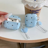 For Apple AirPods 4 3 2 Pro 2 Pro3 Earphone Case Silicone Splashed Ink Blue Black Polka Dots Pendant Protective Headphone Cover