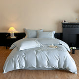 Embroidery Cotton Bedding Set Underwear Duvet Cover Set Bed Linens Solid Color RU SEA EU AU Size