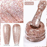 10ml Gold Glitter Gel Nail Polish Crystal Semi Permanent Soak Off UV Gel Varnish Nail Art Manicure Base Top Coat