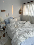 Pure Cotton Fledding Set Dr Pear Simple Elegance Cotton Quilt Cover eet Bed Canopy Four Piece Bedding Set