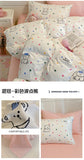 Washed Cotton Pastoral Girls Flower Bedding Sets Bed Linens Quilt Cover Sheet Set Simple Bedspread High Quality Home Textiles