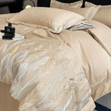 4Pcs Cotton 100% Light Luxury High-End Style 140 Long Staple Cotton Full Set Of Bedding Duvet Cover 200x230 220x240 Four Seasons