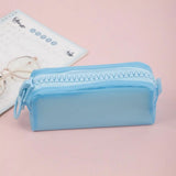 Large Capacity Zipper Transparent Pencil Case Stationery Box High Appearance Large Capacity Pencil Bag Clear Stationery Holder