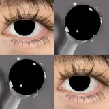 Block Blind Cosplay Anime Colored Contact Lenses Prescription Yearly Disposable Myopia for Halloween Party Makeup