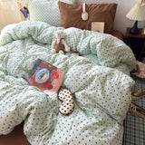 Fashion Polka Dots Printed Duvet Cover Set Super Soft Queen Size Bedding Sets Single Double Quilt Cover and Sheets Pillowcases