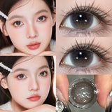 2pcs/pair Yearly Colored Pupils Natural Contact Lenses with Diopters Beauty Purple Korean Lenses Cosmetics Fast Shipping