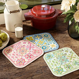 American Mosaic Tile Coaster Vintage Pattern Absorbent Anti-Slip Cup Mat Elegant Table Placemat Coffee Mug Cushion Home Decor