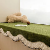 Irregular Lace Sofa Cushion All Season Universal Anti Slip Bay Window Cushions Living Room Sofa Cover Pillowcase