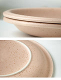Sesame Dot Round Plate Nordic Style Ceramic Deep Dish High-end Household Serving Plates Fashion Versatile Beef Pasta Kitchenware