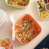 Bento Lunch Box,Portable Double Layer Salad Box,Lunch Box for Toddlers with Tableware,Microwavable Food Storage Container