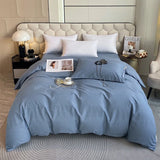 Japanese 100% Cotton Brushed Single Duvet Cover Striped Plaid Quilt Cover for Dorm Home Skin-Friendly Bedding for All Seasons