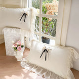 4Pcs Romantic Lace Ruffles Removable Bow Princess Wedding Bedding Sets Warm Milk Velvet Duvet Cover Bed Sheet Set Pillowcases