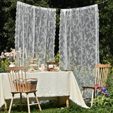 2pcs French Lace Window Screen Semi Blackout Lace Curtain Home Textile Sunshade Curtain Suitable for All Seasons