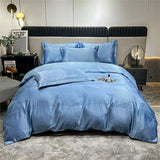 Luxury Satin Jacquard Duvet Cover Set Nordic Double Bed Quilt Cover Bedding Set Adlut Pillowcases Sheet Queen King Home Textiles