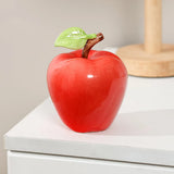 Ceramic Apple Sculpture Figurine, Realistic Fruit Ornament,Creative Tabletop Decor for Home Office,Housewarming Gift,Art Accent