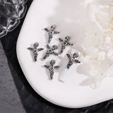 10PCS Gothic Style 3D Alloy Nail Art Charms Skeleton Cross Accessories Parts For Halloween Nail Decoration Design Supplies Tool