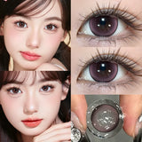 2pcs/pair Yearly Colored Pupils Natural Contact Lenses with Diopters Beauty Purple Korean Lenses Cosmetics Fast Shipping