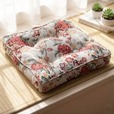 New Rustic Style Cotton Thicken Tatami Floor Bay Window Cushion Balcony Yoga Mat Floral Pattern Cushion Home Decoration 40x40cm