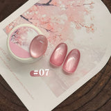 12ml 1-16pcs Autumn Nails New Clear Pink Glass Bead Moonlight Magnet Cat Eye Gel Nail Polish Whitening Nail Supplies