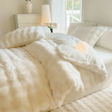 1PC Class A Bubble Rabbit Plush Fleece Duvet Cover  Extra Soft Cozy Thicken Warm Autumn Winter Skin-friendly AB Quilt Cover