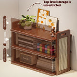 Ikeehome  Rattan Weave Storage Shelf Household Multi Layer Desktop Tea Cups Kitchen Tabletop Organizing Storage Rack Home Storage Gifts