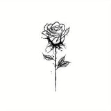 1pc Flower Patterned Herbal Tattoo Sticker, Symbolizing Noble and Beautiful Flower Arm Tattoos, Waterproof