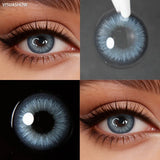 Blue Color Contact Lenses 14.2mm Small Pupil Yearly Disposable Eye Enlargement Lenses for Party Eyes Makeup