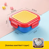 DIY Building Blocks Lunch Box for Kids Cartoon Bento Box with Spoon Lunch Bag for Kids Building Block Accessories