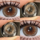 2pcs 14.5mm Big Diameter Colored Contacts Glossy High Moisture Half Yearly Lenses for Daily Wear 0.00D No Power