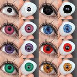 2pcs Colored Contact Lenses Halloween Cosplay White Crazy Contact Lenses Anime Red Eye Lenses Green Makeup Contact Lens