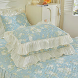 2pcs 100%Cotton Thickened Pillowcase Quilted Pillow Cover 48x74cm PillowCover Cushion Covers Bed Printed Pillowsham with Lace