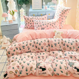 New Style 200-gram Fresh Light Milk Fleece Single Quilt Cover Autumn Winter Printed Cartoon Fleece Warm Student Duvet Cover