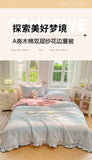 Korean StyleFloral Printed Summer Quilt Soft Skin-friendly Comforter Adults Single Double Washable Summer Lightweight Quilt 1PC