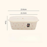 Microwave Oven Specific Ceramic Bento Box Divided Into Compartments Dining Box with Lid Fresh Keeping Box Cute
