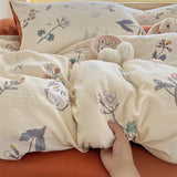 New Floral Double-piece Washed Cotton Quilt Cover  Skin-friendly Breathable Student Dormitory Duvet Covers Without Pillowcases