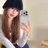 Glitter Shiny Stars Imd Transparent Back Cover for Iphone 17 16 Pro Max 13 14 15 Promax Ins Protector Shockproof Phone Case