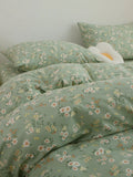 New Spring Summer Pure Cotton Four-Piece Set Beautiful Country Sle Small Flower Print Warm Bedding Duvet Cover eet
